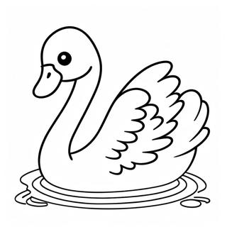 Eleganter Schwan Beim Schwimmen Ausmalbild 15280 12947