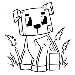 Niedliches Ausmalbild Eines Minecraft Hundes 15360-12867