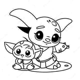 Niedliche Stitch Und Baby Yoda Ausmalbild 15661-13251