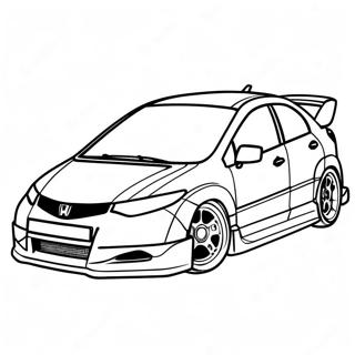 Sportlicher Honda Civic Renn Ausmalbild 15922-13449