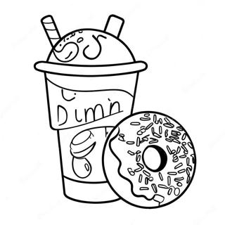 Buntes Dunkin Donuts Becher Ausmalbild 16463-13874