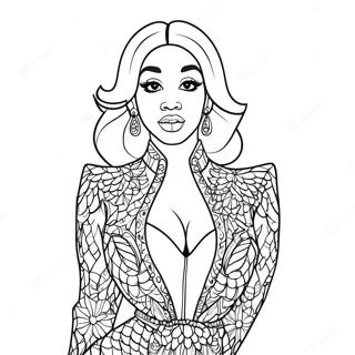 Cardi B Im Glitzernden Outfit Ausmalbild 16503-13908