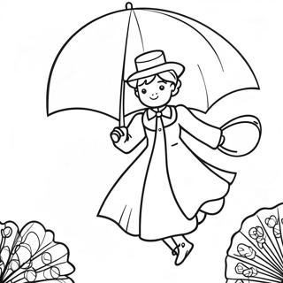 Mary Poppins Fliegend Mit Regenschirm Ausmalbild 16763-14113