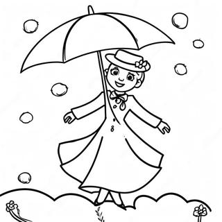 Mary Poppins Fliegend Mit Regenschirm Ausmalbild 16763-14115