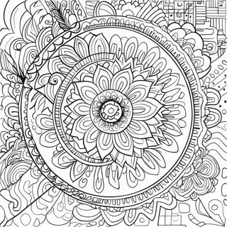 Asthetisches Trippy Mandala Ausmalbild 16782-14128