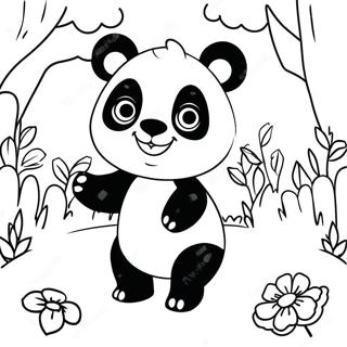 Susser Mimi Panda Der Im Wald Spielt Ausmalbild 17214-14473