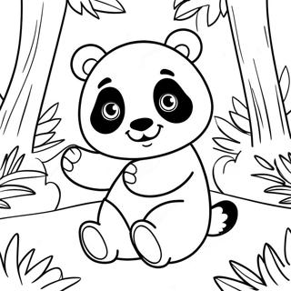 Susser Mimi Panda Der Im Wald Spielt Ausmalbild 17214-14475