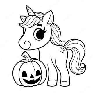 Glitzerndes Halloween Einhorn Mit Kurbis Ausmalbild 17475-14675