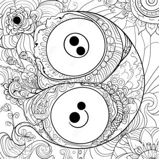 Aufwendiges Yin Yang Design Ausmalbild 17565-14745