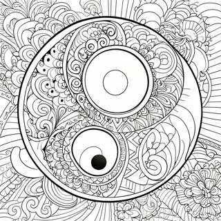 Aufwendiges Yin Yang Design Ausmalbild 17565-14746