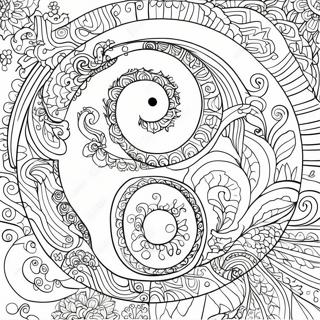 Aufwendiges Yin Yang Design Ausmalbild 17565-14747