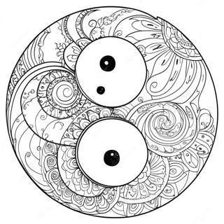 Aufwendiges Yin Yang Design Ausmalbild 17565-14748