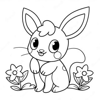 Niedliches Sylveon Mit Blumen Ausmalbild 17636-14793