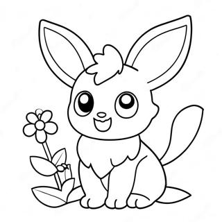 Niedliches Sylveon Mit Blumen Ausmalbild 17636-14795