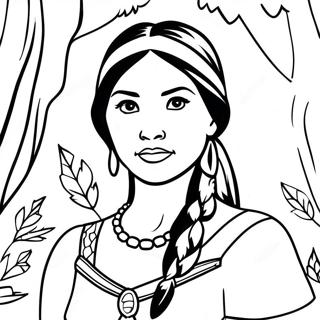 Pocahontas Im Wald Ausmalbild 1792-1478