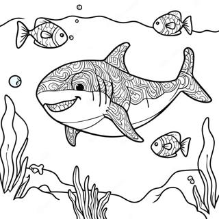 Megalodon Schwimmt Im Ozean Ausmalbild 1802 1488