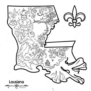 Louisiana Staatskarte Ausmalbild 18095-15158