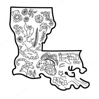 Louisiana Staatskarte Ausmalbild 18095-15159