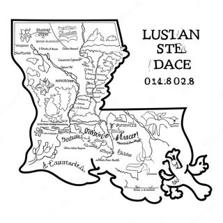 Louisiana Staatskarte Ausmalbild 18095-15160