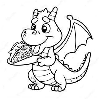 Lustiger Drache Der Tacos Isst Ausmalbild 18176-15227