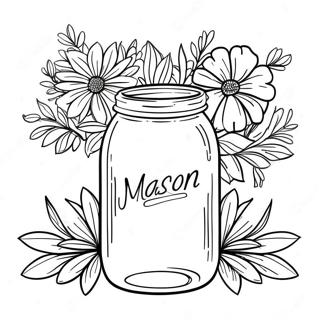 Vintage Mason Jar Ausmalbild 18366-15386