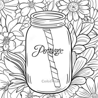 Vintage Mason Jar Ausmalbild 18366-15387