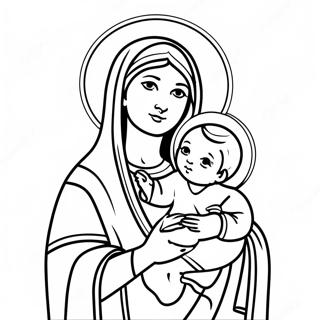 Schone Jungfrau Maria Mit Baby Jesus Ausmalbild 18396-15411