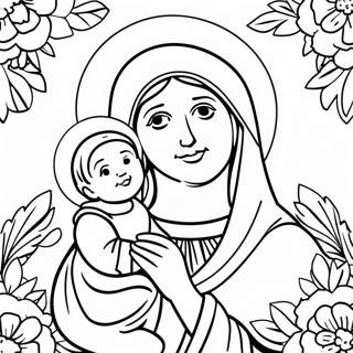 Schone Jungfrau Maria Mit Baby Jesus Ausmalbild 18396-15412