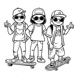 Coole Homies Mit Skateboards Ausmalbild 18766-15705