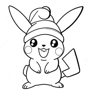 Pikachu Mit Weihnachtsmannmutze Ausmalbild 1882-1550