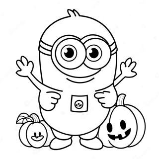 Niedlicher Halloween Minion Mit Kurbis Ausmalbild 18889-15802