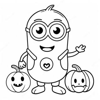 Niedlicher Halloween Minion Mit Kurbis Ausmalbild 18889-15804