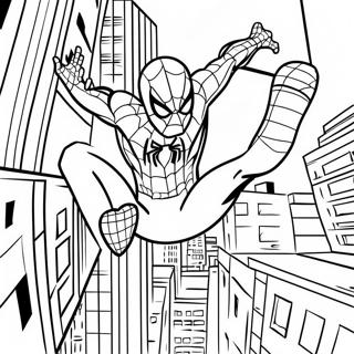 Spider Man Der Durch Die Stadt Schwingt Ausmalbild 19219-16067