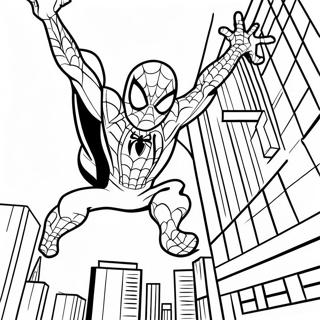 Spider Man Der Durch Die Stadt Schwingt Ausmalbild 19219-16068