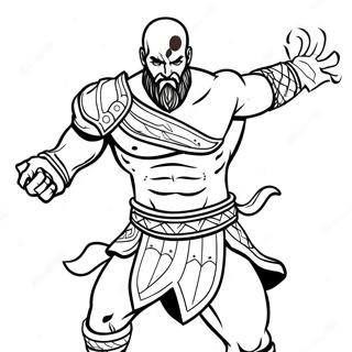 Kratos In Kampfpose Ausmalbild 19349-16171