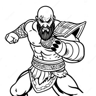 Kratos In Kampfpose Ausmalbild 19349-16172