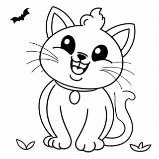 Niedliche Halloween Schwarze Katze Ausmalbild 19519-18267