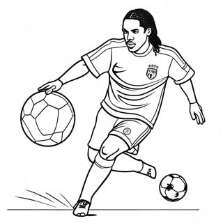 Ronaldinho Dribbelt Einen Fussball Ausmalbild 19769-18468