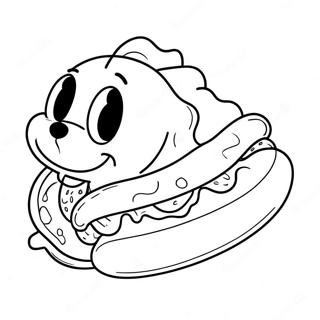 Niedlicher Cartoon Hot Dog Ausmalbild 19819-18507