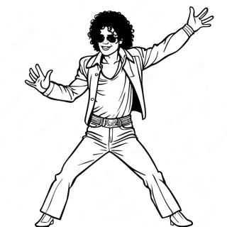 Michael Jackson Beim Tanzen Ausmalbild 1982-1632