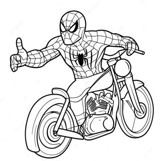 Spiderman Motorrad Ausmalbilder