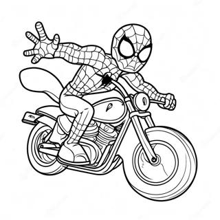 Spiderman Fahrt Ein Cooles Motorrad Ausmalbild 19979-18635