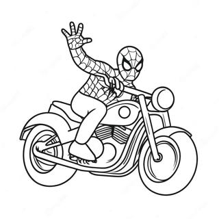 Spiderman Fahrt Ein Cooles Motorrad Ausmalbild 19979-18636