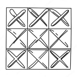 Buntes Tic Tac Toe Gitter Ausmalbild 20312-18873