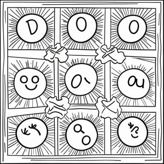 Buntes Tic Tac Toe Gitter Ausmalbild 20312-18874