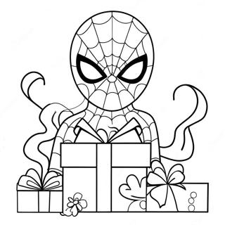 Spiderman Mit Valentinstagsgeschenken Ausmalbild 20362-18916