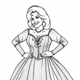 Dolly Parton Im Glitzerkleid Ausmalbild 20482-19010