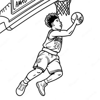 Lamelo Ball Dunking Aktion Ausmalbild 20592-19097