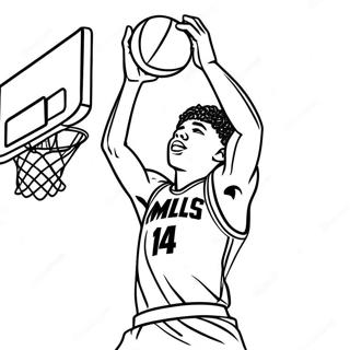 Lamelo Ball Dunking Aktion Ausmalbild 20592-19098