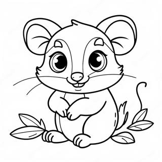 Niedliches Baby Opossum Ausmalbild 21213-19581